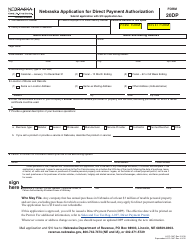Document preview: Form 20DP Nebraska Application for Direct Payment Authorization - Nebraska