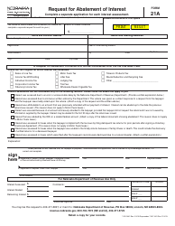 Form 21A Request for Abatement of Interest - Nebraska