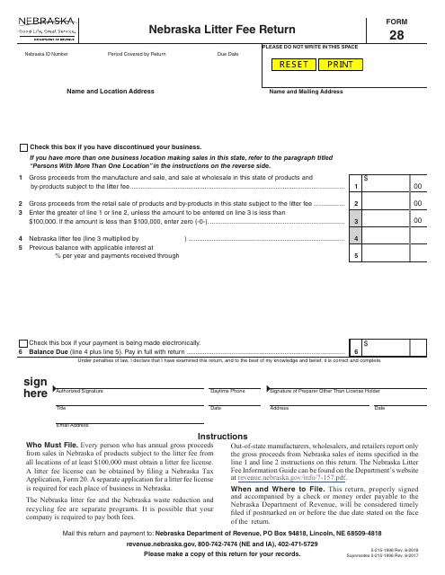 Form 28  Printable Pdf
