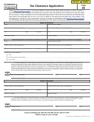 Form 36 Tax Clearance Application - Nebraska