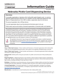 Form 50F Nebraska Registration and Report of Pickle Card Dispensing Devices - Nebraska, Page 3