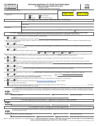 Form 50E Nebraska Application for Pickle Card Sales Agent for Class II Licensed Organizations Only - Nebraska