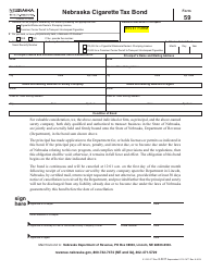 Document preview: Form 59 Nebraska Cigarette Tax Bond - Nebraska