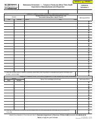 Form 56 Schedule I Tobacco Products Other Than Snuff Imported or Manufactured and Exported - Nebraska