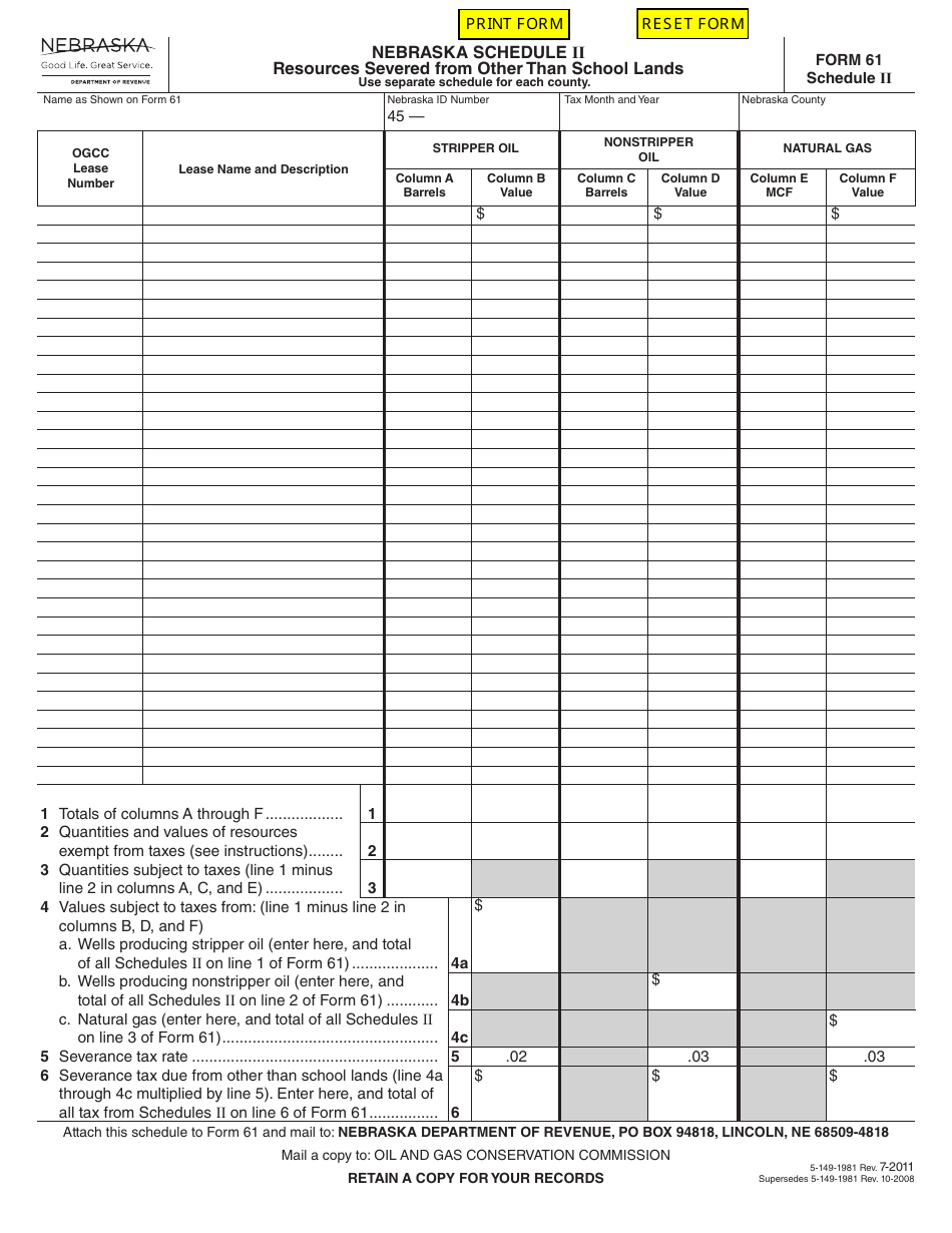 form-61-schedule-ii-download-fillable-pdf-or-fill-online-resources-severed-from-other-than