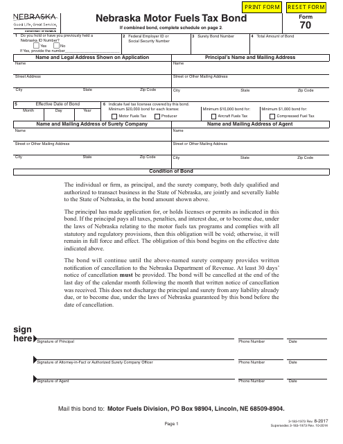 Form 70  Printable Pdf