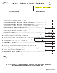Form 69 Nebraska Pari-Mutuel Wagering Tax Return - Nebraska