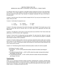 Form 73 MFR Nebraska Multiple Schedule of Receipts - Nebraska, Page 2