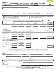 Form 84 Nebraska Non-ag Use Motor Fuels Tax Refund Claim - Nebraska