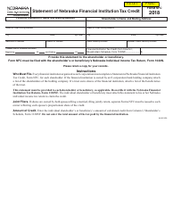 Document preview: Form NFC Statement of Nebraska Financial Institution Tax Credit - Nebraska