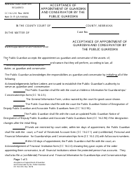 Form CC16:2.216 Acceptance of Appointment of Guardian and Conservator by the Public Guardian - Nebraska