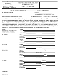 Document preview: Form CC16:2.5 Address Information for Guardianships/ Conservatorships - Nebraska