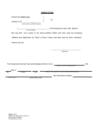 Form DC6:5(27) Affidavit and Application for Order to Show Cause (Visitation) - Nebraska, Page 3