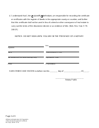Form DC6:4(7) Affidavit and Application for Preparation of Real Estate Assignment Certificate - Nebraska, Page 2