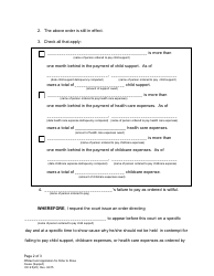 Form DC6:5(20) Affidavit and Application for Order to Show Cause (Support) - Nebraska, Page 2