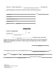 Form DC6:5(20) Affidavit and Application for Order to Show Cause (Support) - Nebraska, Page 3