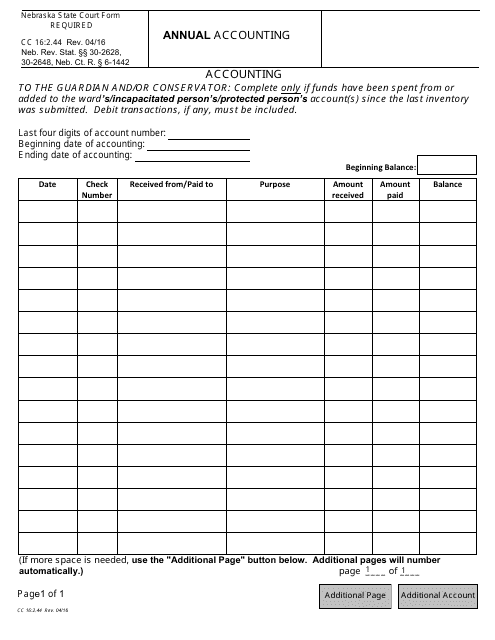 Form CC16:2.44 - Fill Out, Sign Online and Download Fillable PDF ...