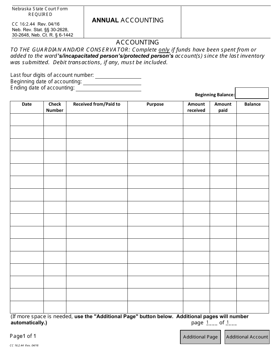 Form CC16:2.44 - Fill Out, Sign Online and Download Fillable PDF ...