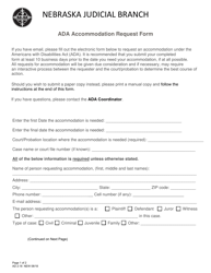Document preview: Form AD2:18 Ada Accommodation Request Form - Nebraska