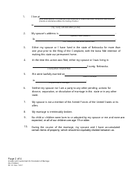Form DC9:1 Answer and Counterclaim for Dissolution of Marriage (No Children) - Nebraska, Page 2