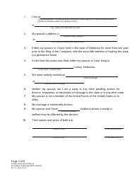 Form DC10:1 Answer and Counterclaim for Dissolution of Marriage (Children) - Nebraska, Page 2