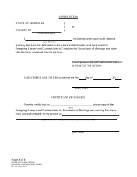 Form DC10:1 Answer and Counterclaim for Dissolution of Marriage (Children) - Nebraska, Page 8