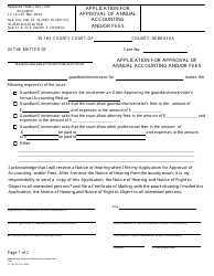 Form CC16:2.29 Application for Approval of Annual Accounting and/or Fees - Nebraska