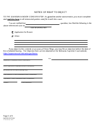 Form CC16:2.38 Application for Waiver, Notice of Right to Object, and Certificate of Mailing - Nebraska, Page 3