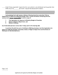 Form CC16:2.41 Application for Approval of Monthly Budget of Guardian - Nebraska, Page 2