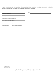 Form CC16:2.41 Application for Approval of Monthly Budget of Guardian - Nebraska, Page 5