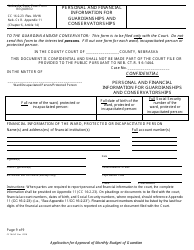 Form CC16:2.41 Application for Approval of Monthly Budget of Guardian - Nebraska, Page 9