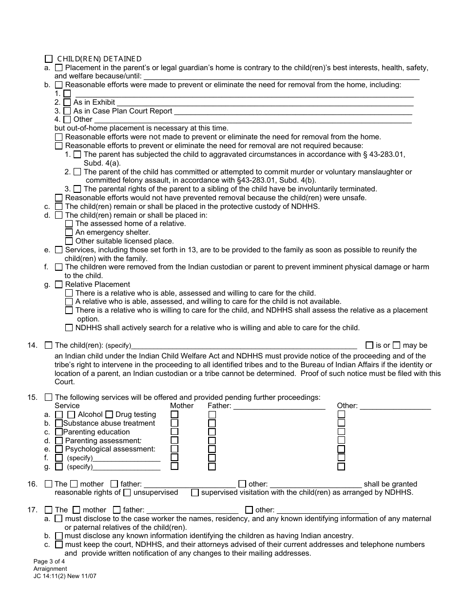 Form JC14:11(2) Arraignment - Nebraska, Page 3