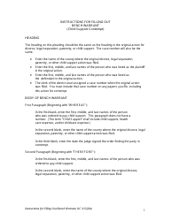 Instructions for Form DC6:5(26) Bench Warrant (Enforcement of Child Support Order) - Nebraska