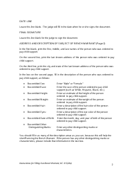 Instructions for Form DC6:5(26) Bench Warrant (Enforcement of Child Support Order) - Nebraska, Page 2