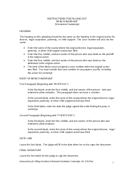 Document preview: Instructions for Form DC6:5(33) Bench Warrant (Visitation) - Nebraska
