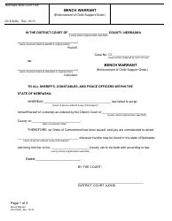 Form DC6:5(26) Bench Warrant - Nebraska