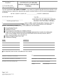 Document preview: Form CC16:2.48 Certificate of Mailing Annual Budget Reporting Form(S) - Nebraska