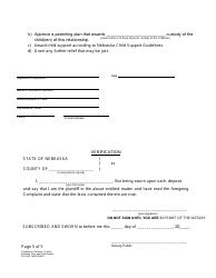 Form DC6:8(3) Complaint for Paternity, Custody, Parenting Time, and Child Support - Nebraska, Page 5