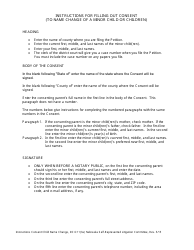 Document preview: Instructions for Form DC6:11(3) Consent for the Name Change of a Minor Child - Nebraska