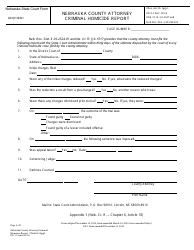 Form DC1:3 &quot;Nebraska County Attorney Criminal Homicide Report&quot; - Nebraska