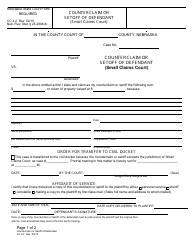 Form CC4:2 &quot;Counterclaim or Setoff of Defendant (Small Claims Court)&quot; - Nebraska