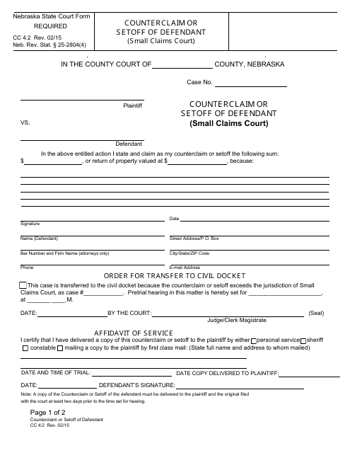 Form CC4:2  Printable Pdf