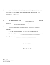 Form DC6:11(5) Decree for Name Change of a Minor - Nebraska, Page 2