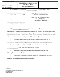 Form DC6:5(3) Decree of Dissolution of Marriage With Children - Nebraska