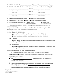 Form DC6:8(10) Decree for Paternity, Custody, Parenting Time, and Child Support - Nebraska, Page 2