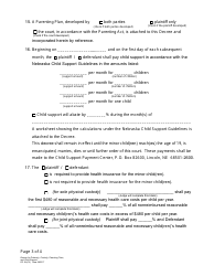 Form DC6:8(10) Decree for Paternity, Custody, Parenting Time, and Child Support - Nebraska, Page 3