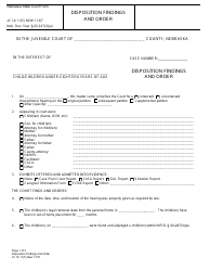 Form JC14:11(5) Disposition Findings and Order - Nebraska