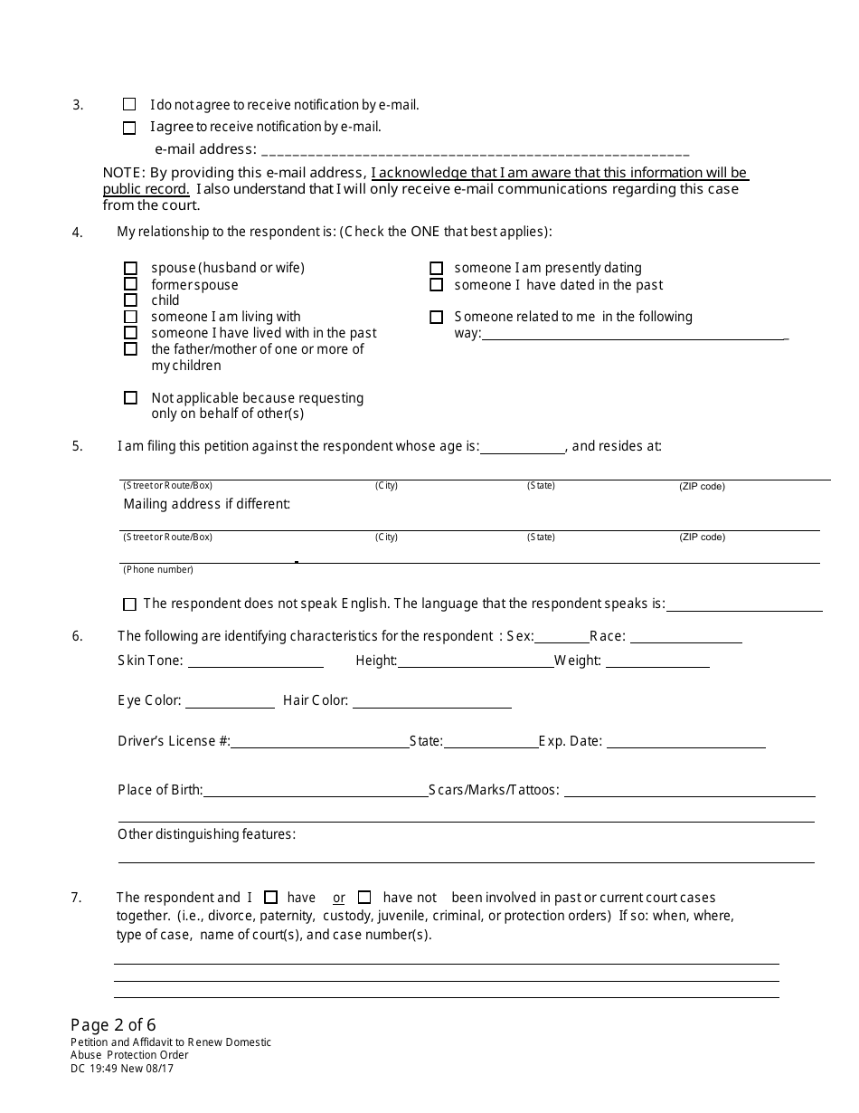 Form DC19:49 - Fill Out, Sign Online and Download Fillable PDF ...