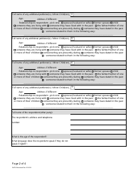 Information Worksheet for the Domestic Abuse Protection Order - Nebraska, Page 2