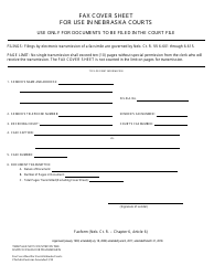 Document preview: Fax Cover Sheet for Use in Nebraska Courts - Nebraska